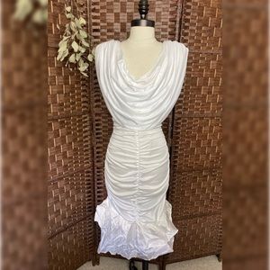 Vintage 💖 80s/90s/Y2K White Runched Dress